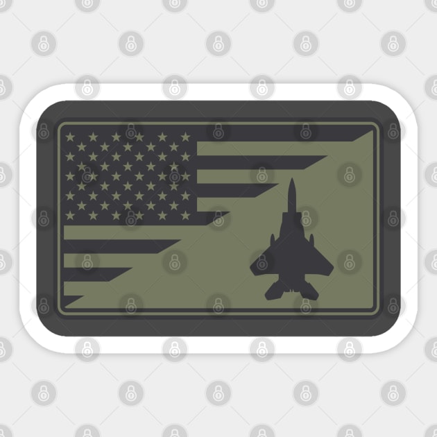 F-15 Eagle US Flag Patch (subdued) Sticker by TCP